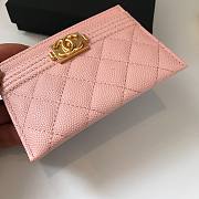 Chanel pink card holder in gold hardware - 4