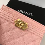 Chanel pink card holder in gold hardware - 5