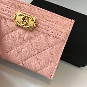 Chanel pink card holder in gold hardware - 6