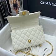 Chanel grained calfskin top handle flap bag white 20cm - 5