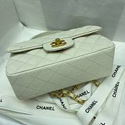 Chanel grained calfskin top handle flap bag white 20cm - 3