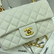 Chanel grained calfskin top handle flap bag white 20cm - 2