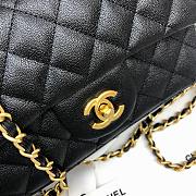 Chanel grained calfskin top handle flap bag black 20cm - 6