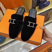 Hermes Black Flats - 4