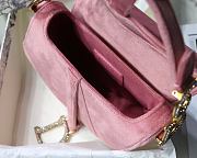 Dior Saddle Oblique Velvet Pink 19cm S9001 - 6