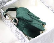 Dior Saddle Oblique Velvet Green 19cm S9001 - 6