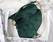 Dior Saddle Oblique Velvet Green 19cm S9001 - 3