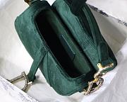 Dior Saddle Oblique Velvet Green 19cm S9001 - 4