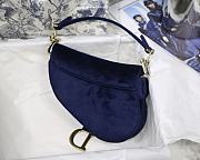 Dior Saddle Oblique Velvet Blue 19cm S9001 - 6