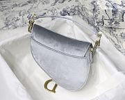 Dior Saddle Oblique Velvet Gray 19cm S9001 - 2