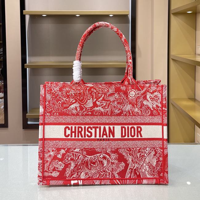 Dior Tote Book CD Red 36cm - 1