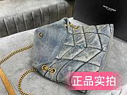 YSL LOULOU PUFFER Denim Leather Gold Harware 35cm - 2