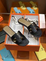 Hermes Slippers Black Leather  - 5