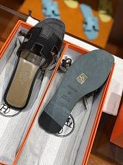 Hermes Slippers Black Leather  - 2