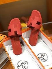 Hermes slipper red grain leather - 6