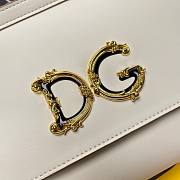 DG dauphine leather Sicily bag in White 25cm - 3