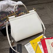 DG dauphine leather Sicily bag in White 25cm - 5