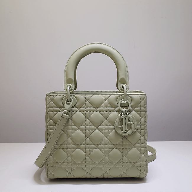 Dior Lady Mini Lambskin Bag Gray 24cm - 1