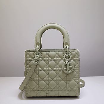 Dior Lady Mini Lambskin Bag Gray 24cm