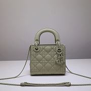 Dior Lady Mini Lambskin Bag Matte Green 17cm - 1