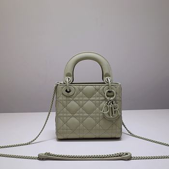 Dior Lady Mini Lambskin Bag Matte Green 17cm