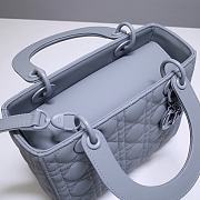 Dior Lady Mini Lambskin Bag Matte Blue 24cm - 5