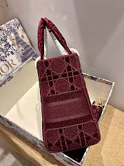 Dior Lady D-Lite Embroided Red 24cm - 5