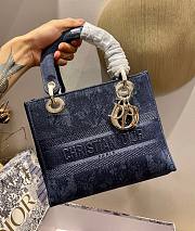 Dior Lady D-Lite Embroided Denim 24cm - 1