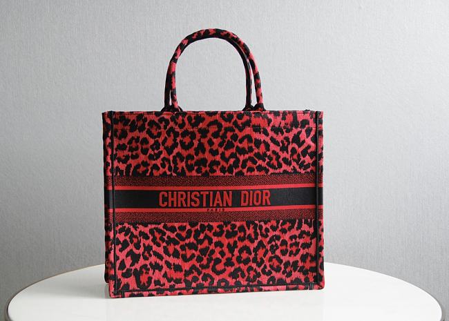 Dior Book Tote Red Mizza Embroidery 41cm - 1