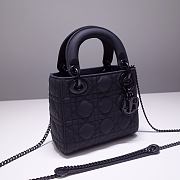 Dior Lady Mini Lambskin Bag Matte Black 17cm - 4