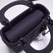 Dior Lady Mini Lambskin Bag Matte Black 17cm - 5