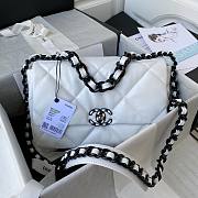 Chanel 19 Flap Bag White - Black Hardware - 1