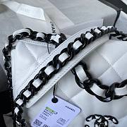 Chanel 19 Flap Bag White - Black Hardware - 4