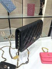 Chanel Grained Calfskin Wallet Charm WOC Black - 6