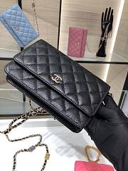 Chanel Grained Calfskin Wallet Charm WOC Black - 4