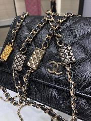 Chanel Grained Calfskin Wallet Charm WOC Black - 2