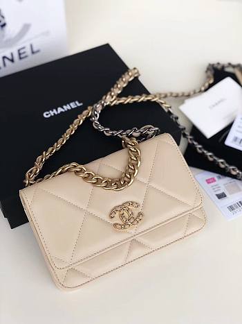Chanel Quilted 19 Wallet on Chain WOC Beige 2019