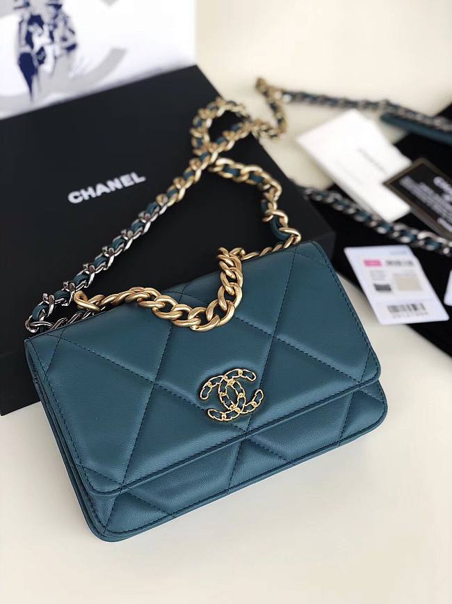 Chanel Quilted 19 Wallet on Chain WOC Blue 2019 - 1