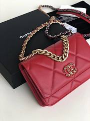 Chanel Quilted 19 Wallet on Chain WOC Red 2019 - 3