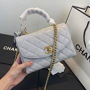 Chanel gold chain handle bag in gray AS1175 - 4