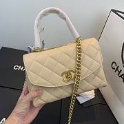 Chanel gold chain handle bag in beige AS1175 - 2