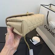 Chanel gold chain handle bag in beige AS1175 - 3