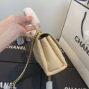 Chanel gold chain handle bag in beige AS1175 - 5