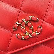 Chanel 19 Denim Wallet on Chain in Red AP0957 - 3