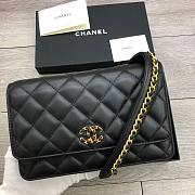 Chanel 19 Denim Wallet on Chain in Black AP0957 - 3