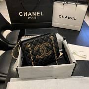 Chanel Calfskin Chain CC Accordion Shoulder Bag Black AS1751 - 6