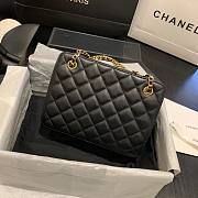 Chanel Calfskin Chain CC Accordion Shoulder Bag Black AS1751 - 3