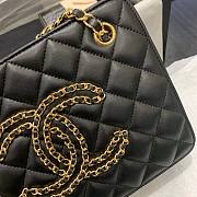 Chanel Calfskin Chain CC Accordion Shoulder Bag Black AS1751 - 2