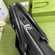 GG embossed briefcase in black leather - 2