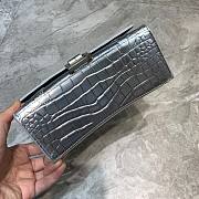 Balenciaga mini hourglass crocodile effect silver 19cm - 6